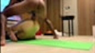 black guy fucks while yoga - porn video